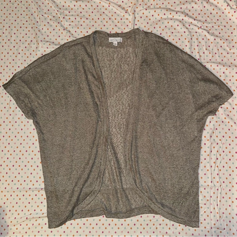 Boutique Heather Gray Open Front Cardigan - 0X, Lightweight & Flowy Fit